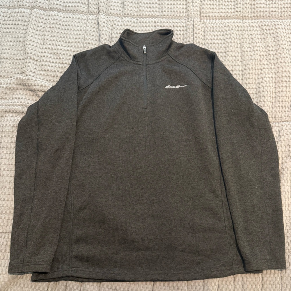 Eddie Bauer Charcoal Quarter-Zip Fleece